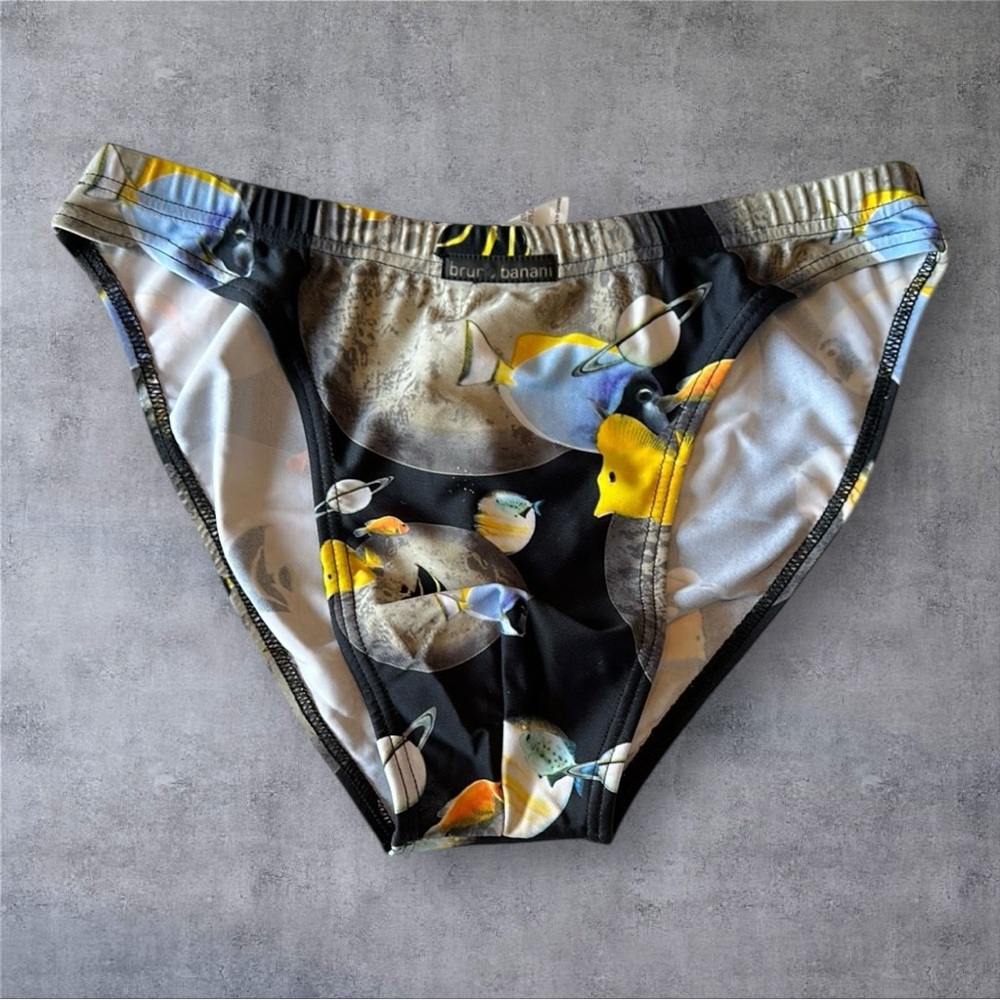 Colorful Fish Print Swim Briefs